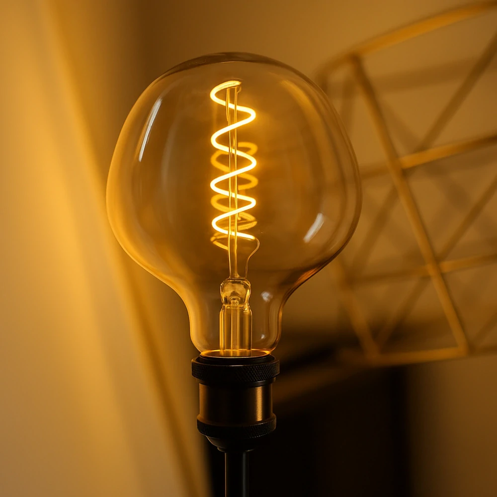 LED žárovka Spirála E27 temně zlaté světlo 2300K