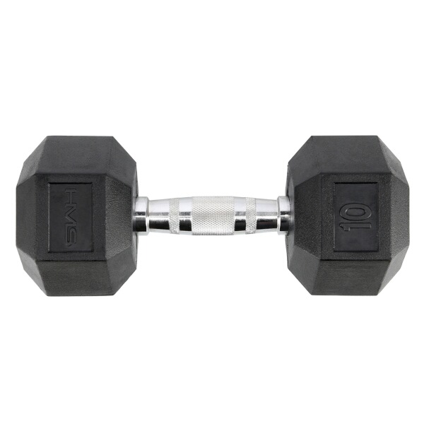 Černá hexagonální jednoručka HMS 10 kg
