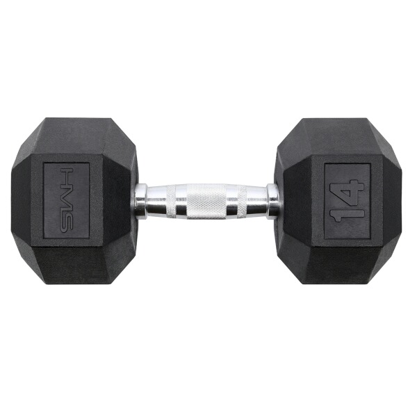 Černá hexagonální jednoručka HMS 14 kg