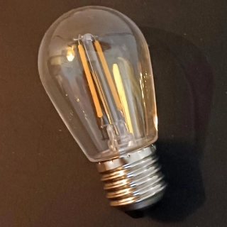 LED žárovka E27 temně zlaté světlo 2 vlákna 2200K teplá bílá