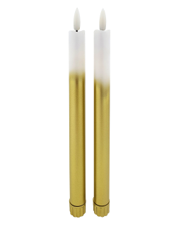 Dlouhé LED svíce - bílo-zlatá, 2ks HOME DECOR HD-116