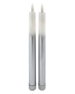 Dlouhé LED svíce - bílo-stříbrná, 2ks HOME DECOR HD-117