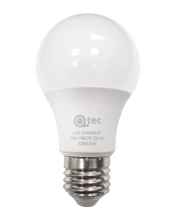 LED žárovka Qtec 9W A60 E27 810lm teplá bílá