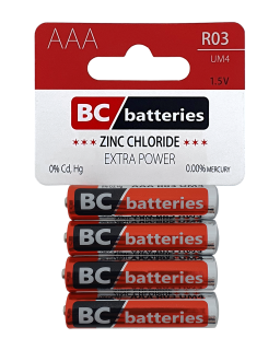 BC R03  Extra power Zinkochloridová AAA/ 4ks BLISTR