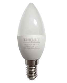 LED žárovka Trixline 6W 552lm E14 C35 neutrální bílá