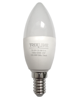 LED žárovka Trixline 8W 736lm E14 C35 neutrální bílá