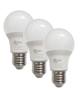 LED žárovky 10W/920lm/A60/E27 neutrální bílá 3 PACK Qtec