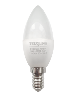 LED žárovka Trixline 4W 368lm E14 C35 neutrální bílá