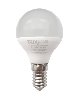 LED žárovka Trixline 4W 376lm E14 P45 studená bílá