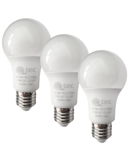 LED žárovky 11W/1055lm/A60/E27 teplá bílá 3 PACK Qtec