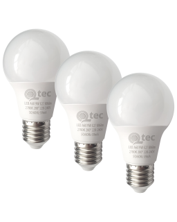 LED žárovky 9W/806lm/A60/E27 teplá bílá 3 PACK Qtec