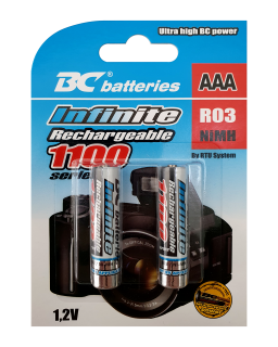 Nabíjecí mikrotužková AAA/R03 1100 NiMH baterie BC Batteries 1,2V 2ks