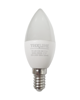 LED žárovka 6W 564lm E14 C35 studená bílá Trixline