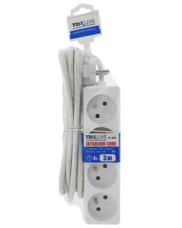 Prodlužovací přívod 4 zásuvky, 3m, TR 308 F TRIXLINE