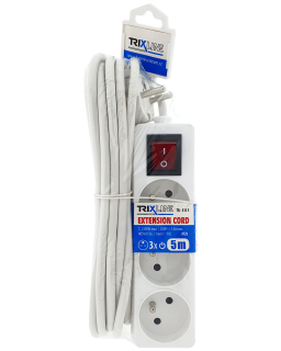 Prodlužovací přívod 3 zásuvky s vypínačem, 5m, TR 313 F TRIXLINE