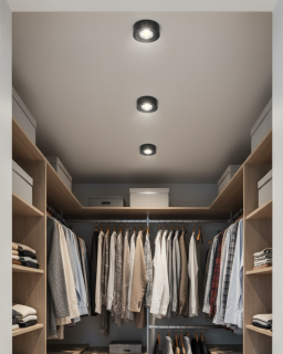 Q-13DL LED stropní svítidlo 5W - černé, kruhové - QTEC