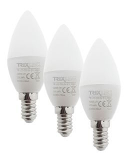 LED žárovka Trixline 6W C35 E14 neutrální bílá 3 PACK
