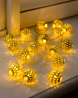 TR 308D Vánoční řetěz Marocké koule 20LED 3,35 m 2700K teplá bílá Trixline