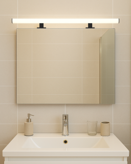 Q-321B LED 12W/1200lm/4000K zrcadlové světlo 80cm - černé QTEC