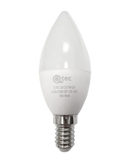 LED žárovka Qtec 5W C37 E14 teplá bílá